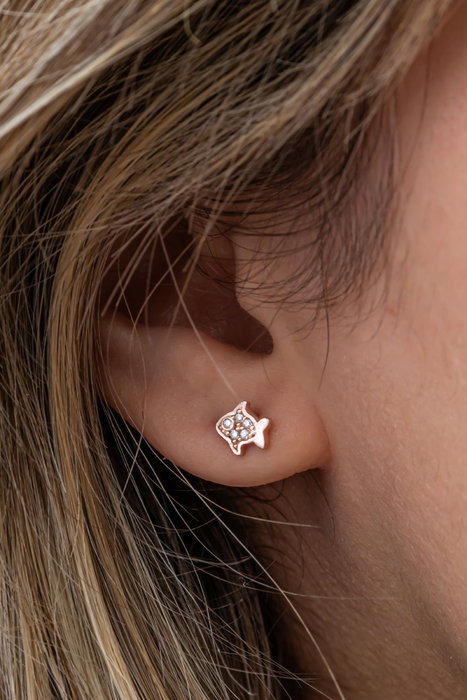 Heliophilia Silver Pendientes de Plata de Ley 925 con Baño de Oro Rosa y Circón